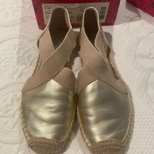 Tory Birch Catalina Espadrilles gold leather